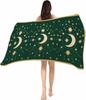 Beach Towel Stars Moon Bath Pool Towels Black Bohemian Gorgeous Starry Night Soft Absorbent Beach Towel Lightweight Large Quick
