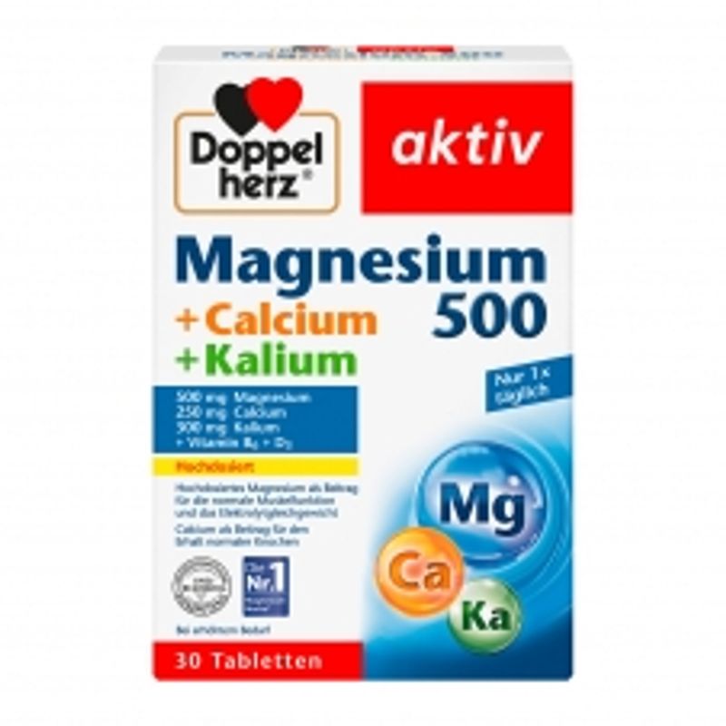 

Doppelhertz Magnesium 500+Calcium+Potassium 30 Tablets