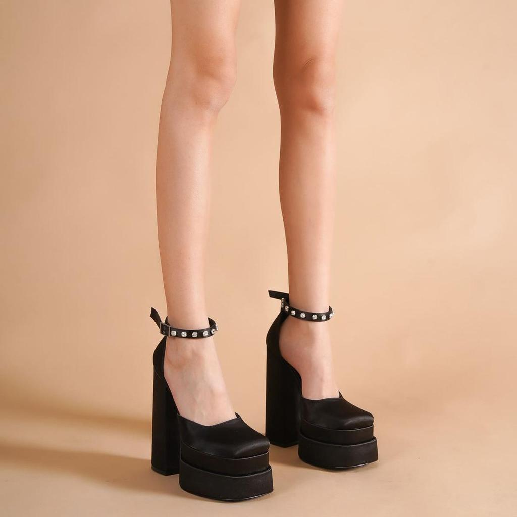 Kobiety Wysokie Obcasy Seksowne Panie Bardzo Wysoki Obcas Sandały Graffiti Klamra Bardzo Wysokie Zamszowe Buty na Platformie