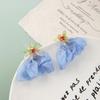 Super Fairy Atmosphere, Colored Petal Fringed Earrings, Women'S Exaggerated Vacation Style Stud Earrings, Earclips, Niche Design Earrings