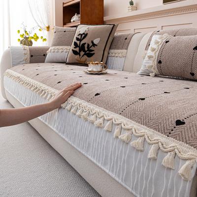 Universal New Season Sofa Cover Fixed Anti-Slip Function Luxurious Elegant Sophisticated High-End Cushion Snowy Neat Fabric Pad