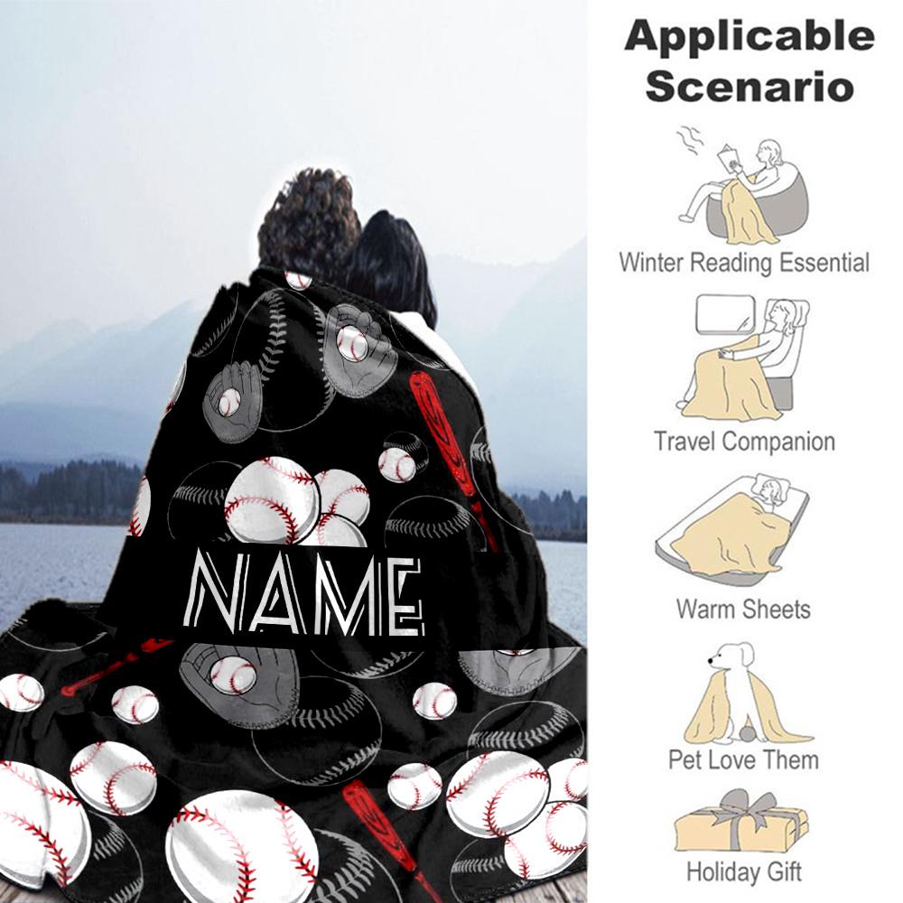 Ball Style Personalized Text Blanket Multi-purpose Personalized Blanket Durable Comfort Suitable for Sofa Picnics Couch Home Decor