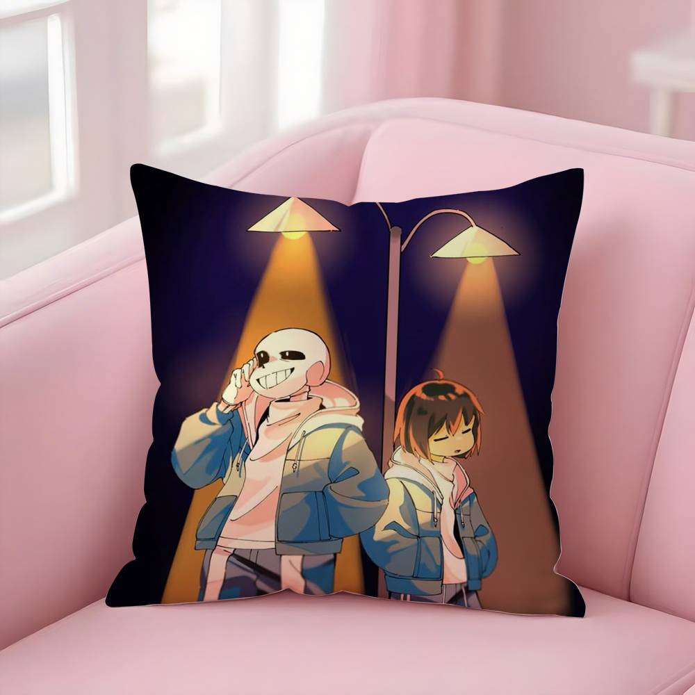 Game U-Undertale Pillow Case Sofa Short Plush Double-sided HD Printing Room Home Office Gift Cushion Cover