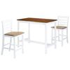Day and Night - Day and Night Set Bar Table and Chairs 3 Pieces Solid Wood Brown and White