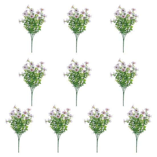 

10 шт. искусственных фиалок, устойчивых к ультрафиолетовому излучению, искусственные цветы фиалки, не выцветающие кустарники, искусственные цветы для дома, оконного ящика, украшения сада, крыльца 10pcs белый