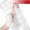 2m Christmas Tinsel Garland White Cane Wreath Xmas Tree Hanging Ornaments Ribbon Wedding Party Home Decor Festive Supplies