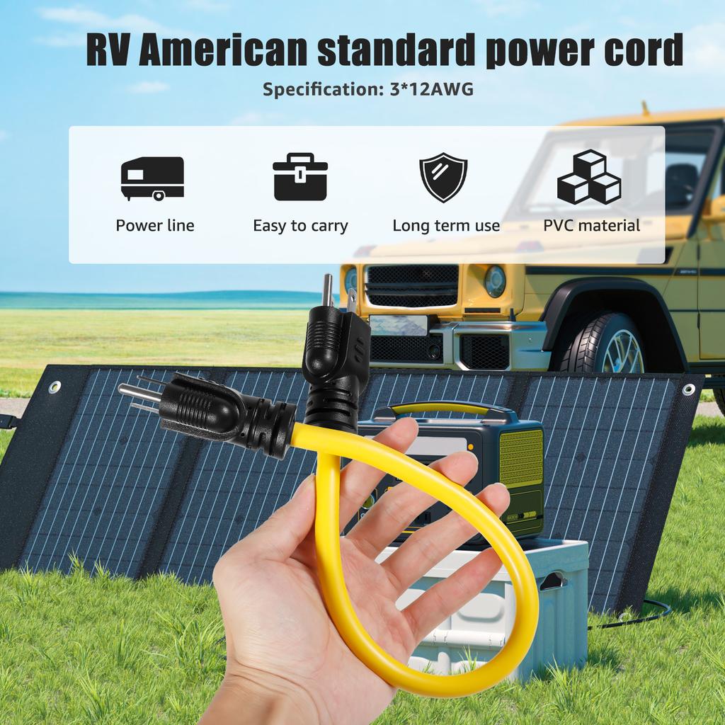 3 Prong Double Male Adapter Male to Male 5-15P Extension Cord 12AWG 125V US Plug Generator Cord for Transfer Switch Extension