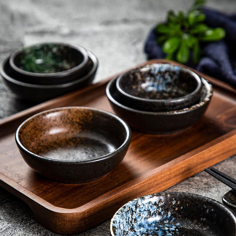 Japanese Soy Sauce Dish Dim Sum Snack Dish Ceramic Retro Barbecue Sashimi Seasoning Sauce Vinegar Dipping Cup
