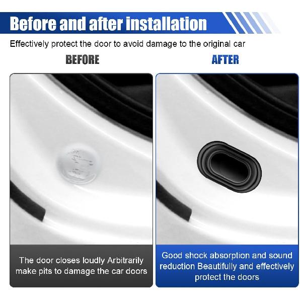 8PCS Car Door Shock Absorber- Silicone Anti-Collision Soundproof Crash Pad Car Door Slam Stopper- Self Adhesive Buffer Pad Auto Bumper Side Doors