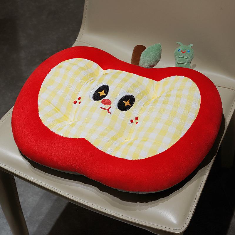 

Cartoon Apple Seat Cushion Plush Toy Apple Throw Pillow Home Sofa Pillow Cushion Girl Soothing Puppet 43*37cm（0.4kg）