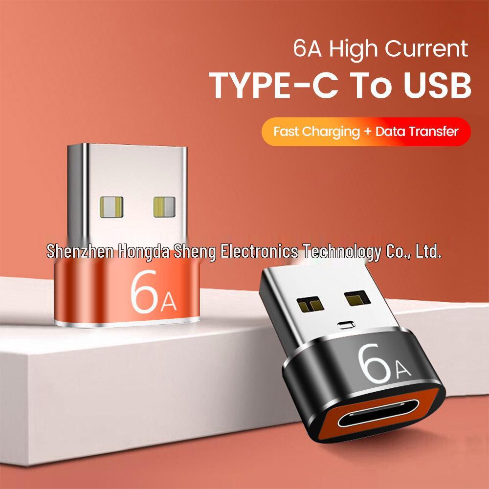 USB To Type-C Male To Female Charger, 6A Mobile Phone Adapter & USB-C Port Converter