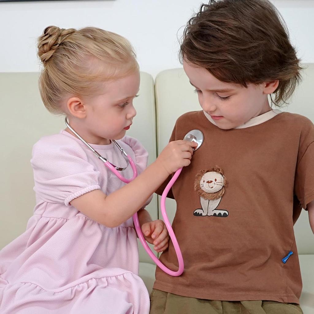 Kids Stethoscope Toy, 2 Pack Real Working Stethoscope Toy for Toddler 3 4 5, Doctor Play Set for Role Play, Medical Pretend Playset for Boys Girls