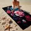 Stained Glass Peonies Beach Towel, Super Soft Microfiber, Gift for Her/Him, Birthday, for Pool, Beach, Travel, Home Decor Fan Gifts