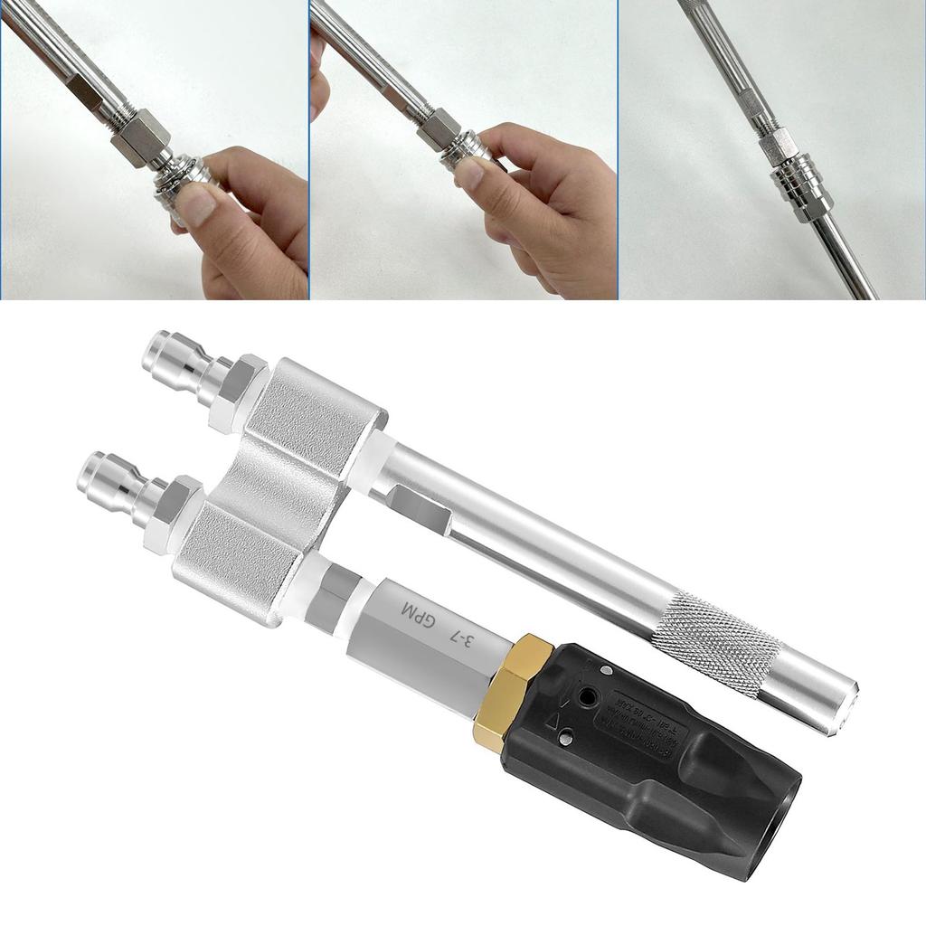 Tip M5 Twist Nozzle Pressure Washer Long Reach Soap Nozzle Adjustable Spray Stainless Steel 1000-4050Psi for Replacement