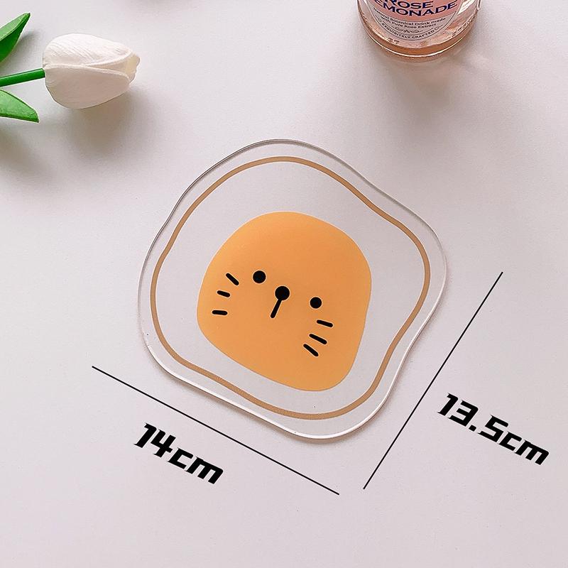 Klarer Acryl-Untersetzer, rutschfeste Tassenunterlage, unregelmäßige Blumenform, wärmeisolierte Unterlage, Tischset, Café-Dekor, Küchenbechermatten