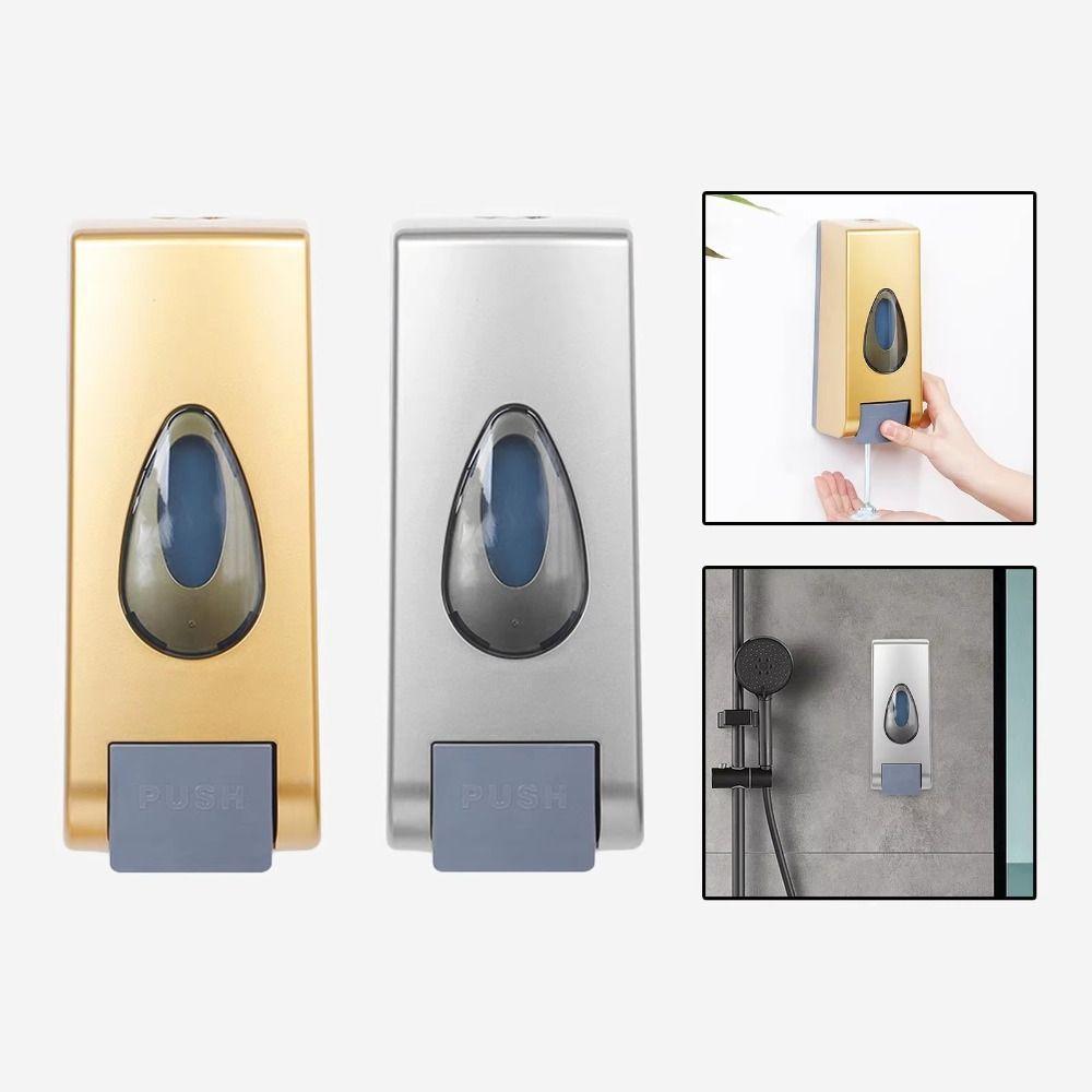 600ml Liquid Soap Dispenser Wall Mounted Refillable Manual Lotion Bottle No Punching Large Capacity Liquid Storage Container