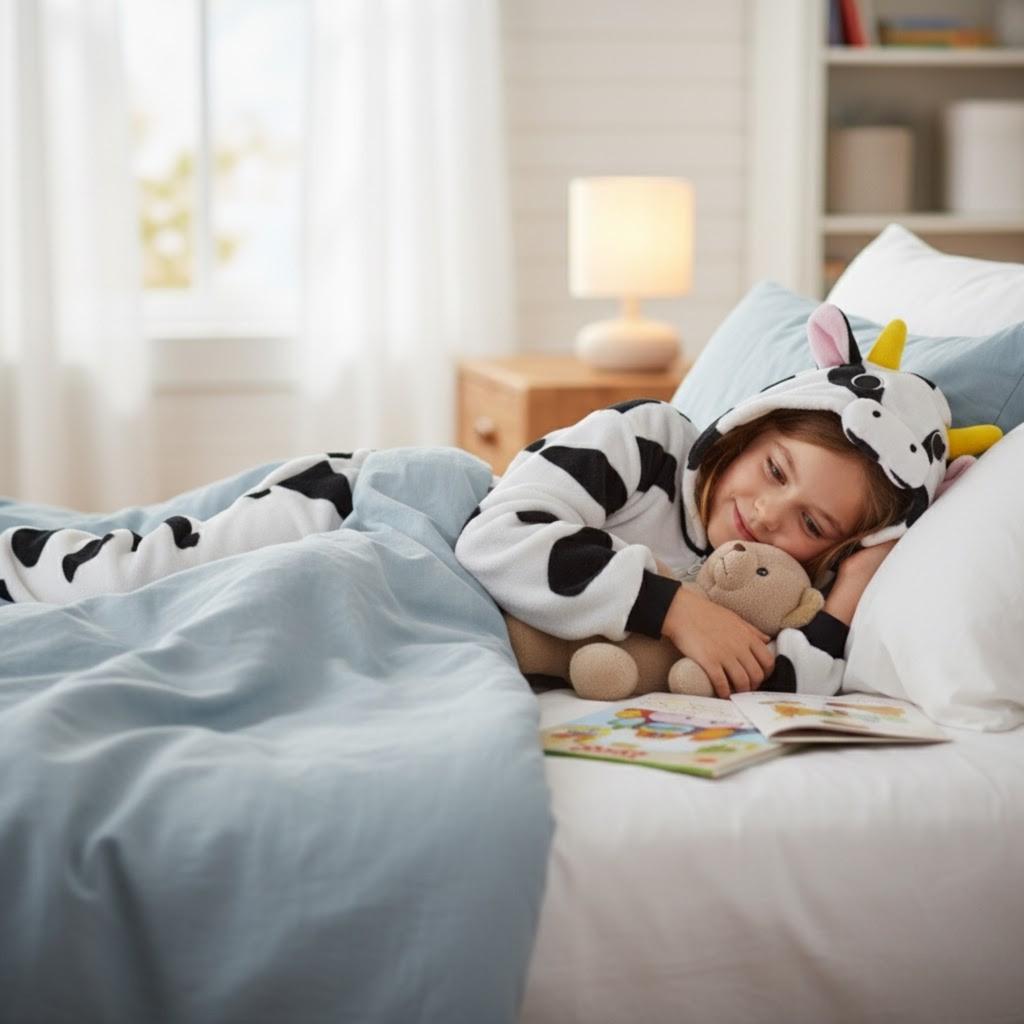Cow warm one-piece pajamas children's costume kigurumi tracksuit 146-152 Onesie children 015pcN cow - 122-128