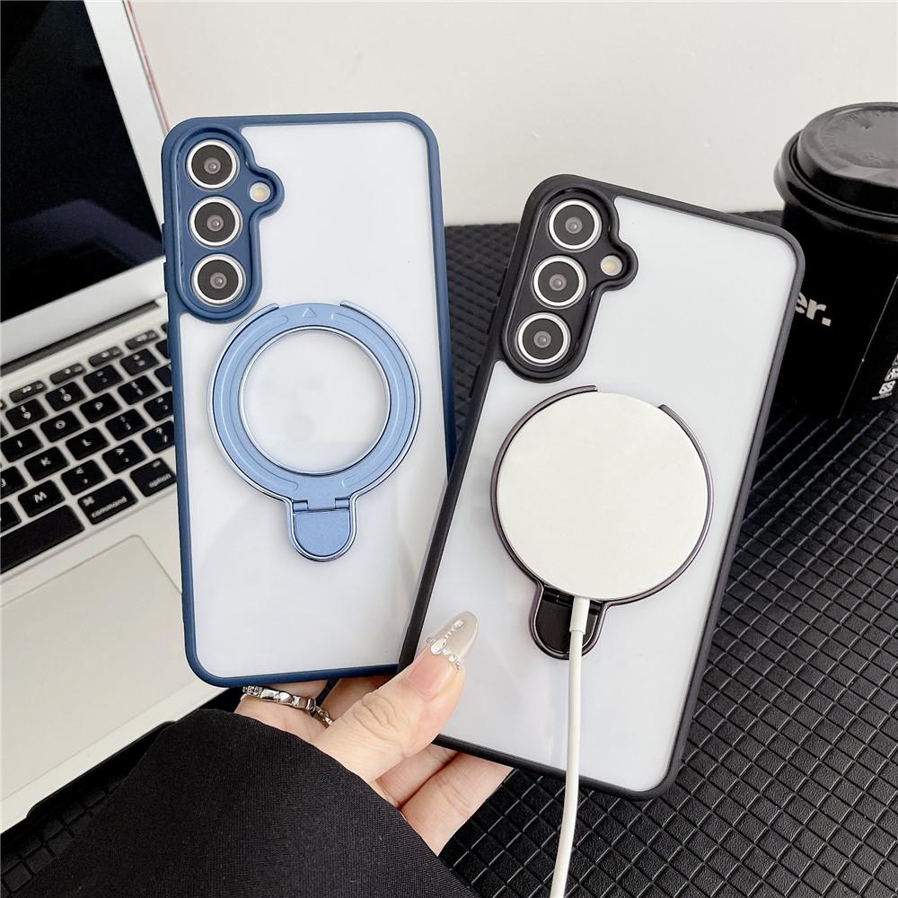 Luxury Magnetic Bracket Phone Case For Samsung M36 M56 M53 M54 M55 M32 M33 M34 M35 M13 M14 M15 M16 M31 Clear Acrylic Stand Cover