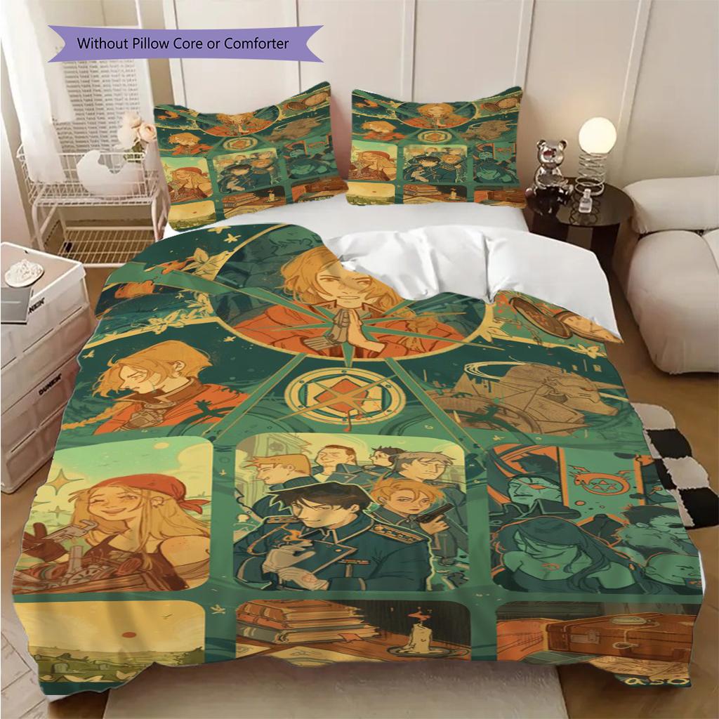 Fullmetal Alchemist Threepiece Set 1 Duvet Cover 2 Pillowcase Without Core Duvet Cover And Pillowcase Gift Soft And Comfortable