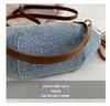 Retro Cow Horn Denim Underarm Bag: 2026 Trendy Niche Design, Women's Single Shoulder Crossbody Bag