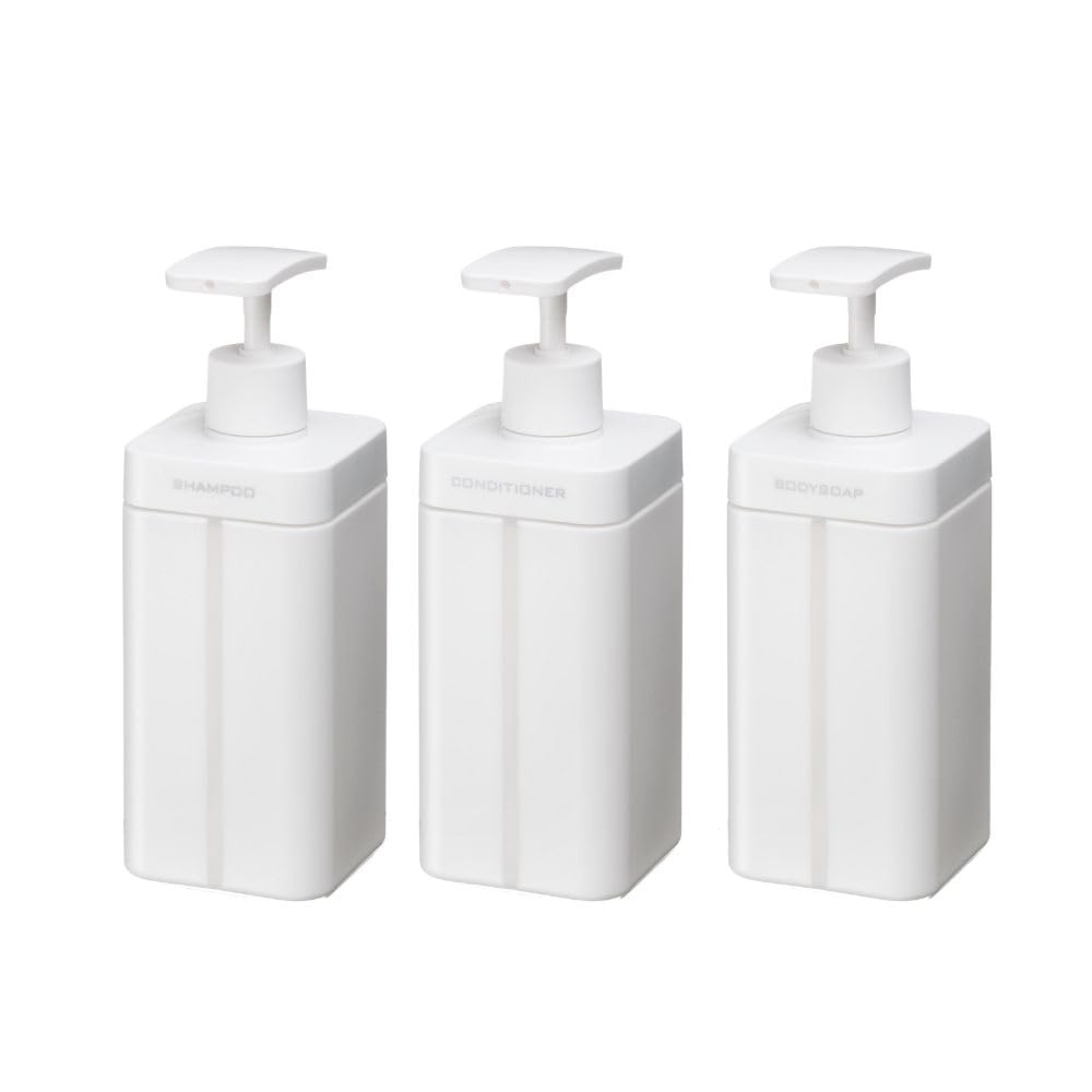 Material RETTO Dispenser L Marker Set Refill Bottle Shampoo Conditioner Body Soap Set [Iwatani Official] 3-Piece