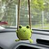 Hanging Accessories for Car Rearview Mirror Decor, Handmade Knitted-Frog