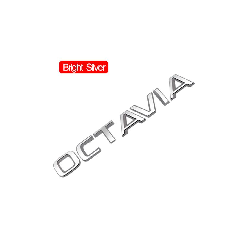 Ybszn4 Auto Emblem Metall Plakette Logo Karosserie Aufkleber für Skoda Octavia Glänzend Schwarz Matt Schwarz Auto Zubehör