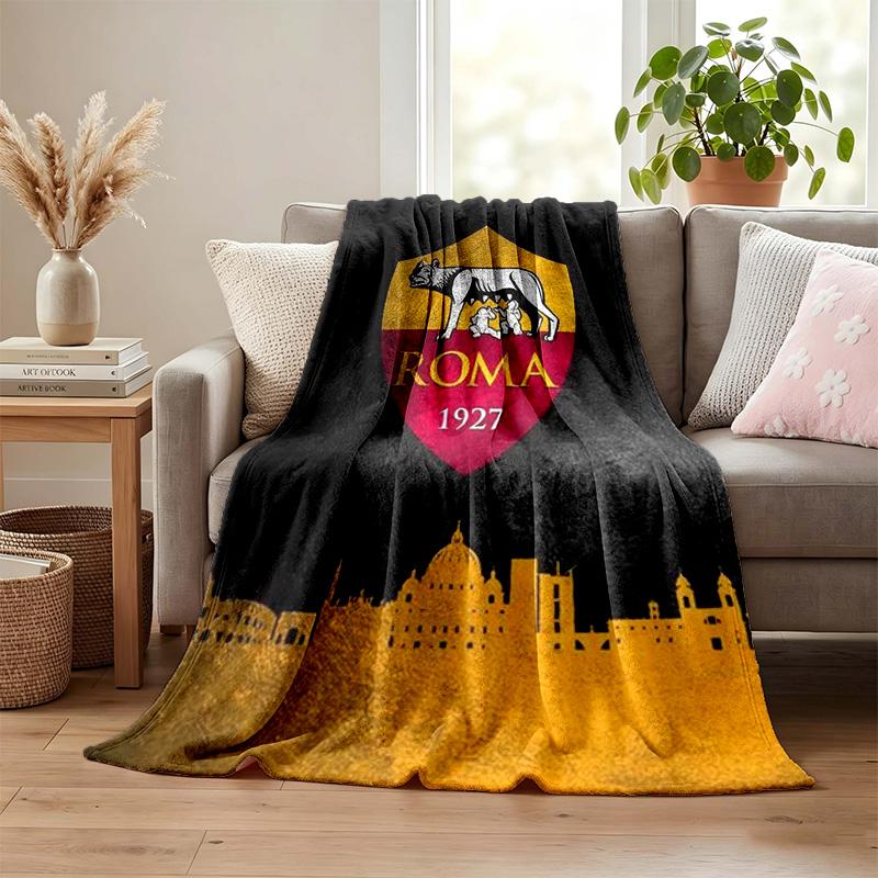 A.S Roma blanket Flannel Blanket Soft Cozy Plush Throw for Sofa Bed Lightweight Home Decor