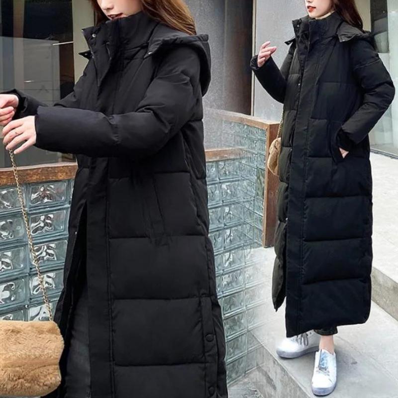 Зимние длинные парки с капюшоном — фото 5