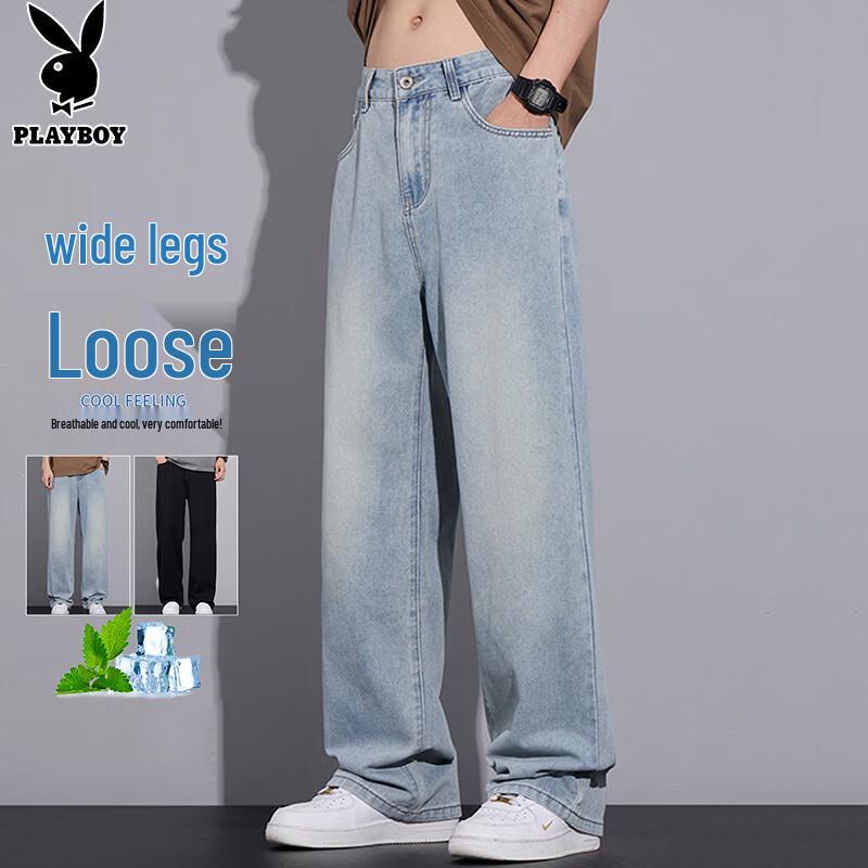 

PLAYBOY Men s Loose Straight Casual Jeans 32