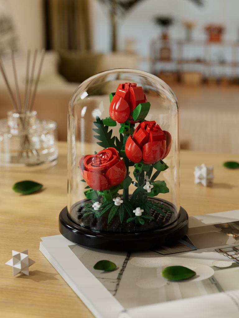 Building Block Flower Eternal Rose Small Particle Building Block Assembly Toy Birthday Christmas Gift Desktop Decoration