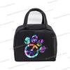 Colour Heart Cat Dog Paw Print Portable Lunch Bag Women Men Kids Food Thermal Box Multi-function Office Bento Insulated Handbag