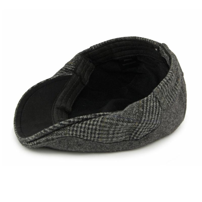 Autumn Winter Fleece Hat Men's Beret British Progressive Hat Retro Cap Woolen Hat