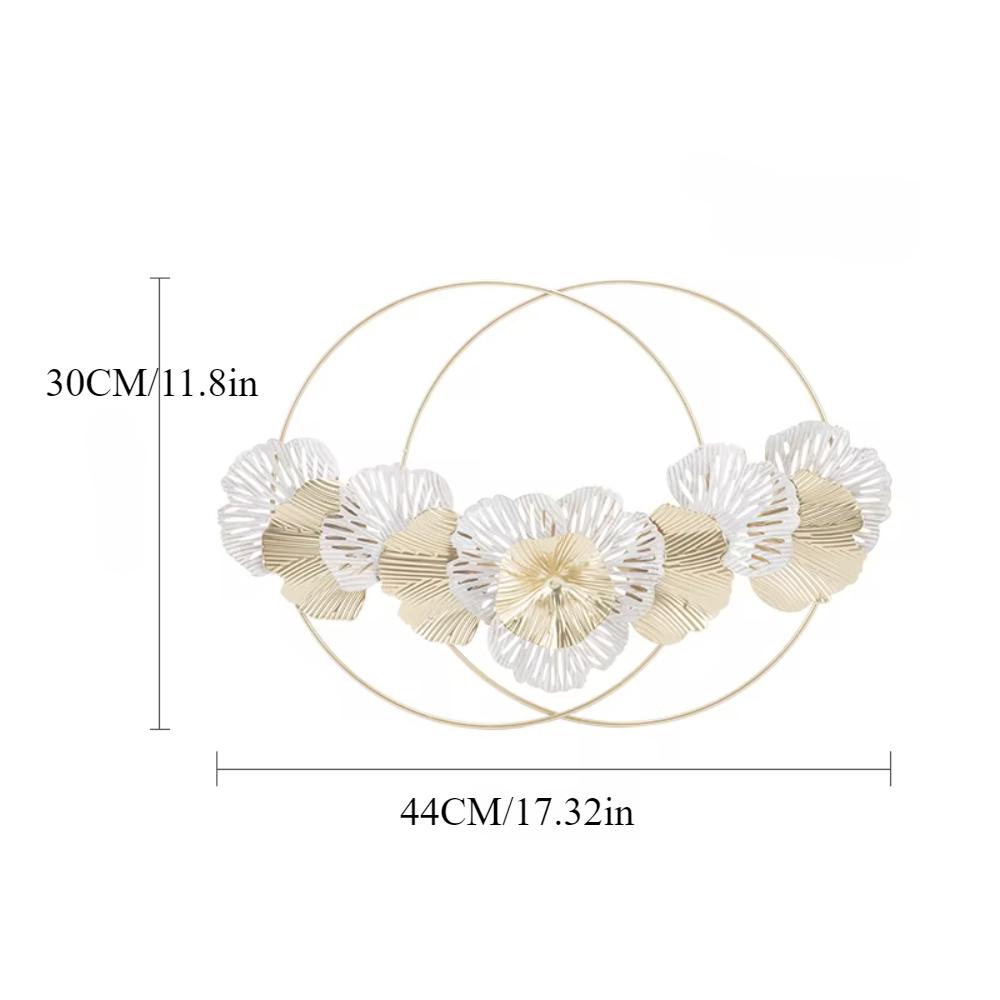 European Style Iron Metal Wall Decoration - Double Round Iron Wall Hanging. A Charming Living Room Decor Pendant for Home.