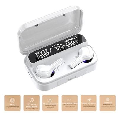 278 BT 5.0 TWS Kabelloser Kopfhörer Halb-In-Ear Stereo Wasserdicht Sport Ohrhörer Ladebox Display (Weiß)-61