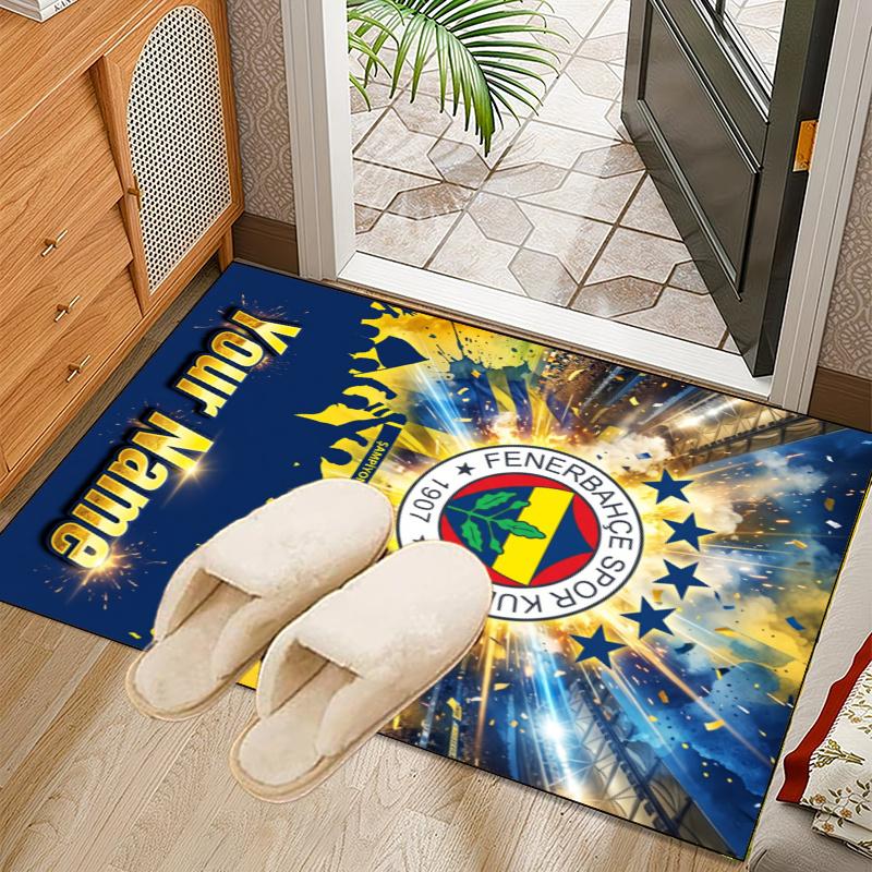Custom Name Fenerbahçe Spor Kulübü Rug Office Rug, Indoor Rug, Chair Rug, Living Rooms, Doormat Game Rug Home Decor Birthday Christmas Gifts