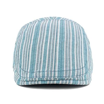 Spring Autumn Cotton Striped Newsboy Caps Flat Peaked Cap Men and Women Painter Beret Hats