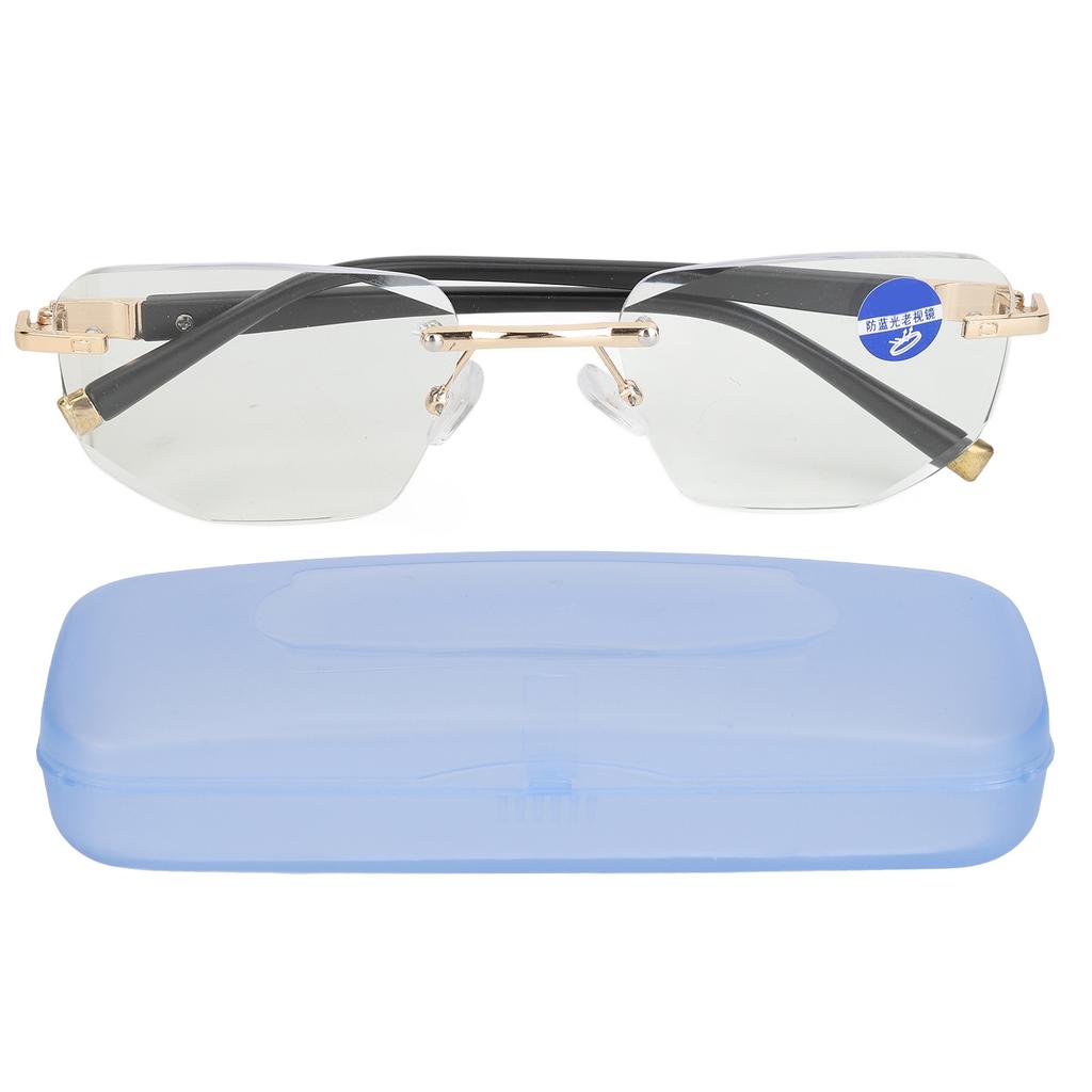 Presbyopic Glasses High Definition Lens Reading Glasses Blue Light Blocking Men Frameless High Definition Lens for The Elderly