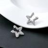 Light Luxury Full Diamond Five-Pointed Star Hollow Earrings, High-End Sense Exquisite Simple Rhinestone Earrings Micro-Inlaid Stud Earrings Women