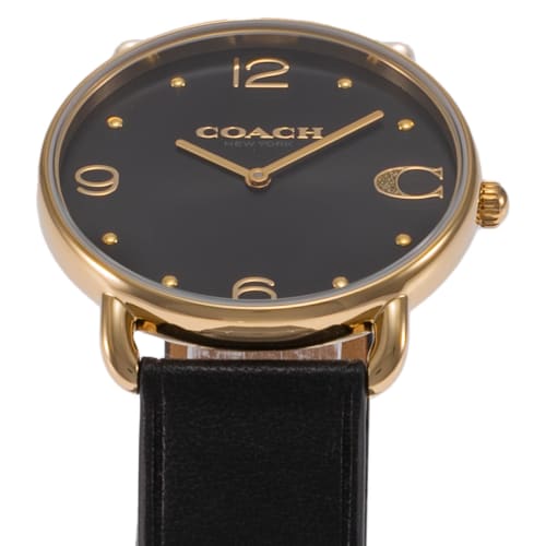 Coach Elliott Women's Stainless Steel Watch with Mineral Glass, Quartz Movement, and Water Resistant for Daily Use, Model 14504245, Black