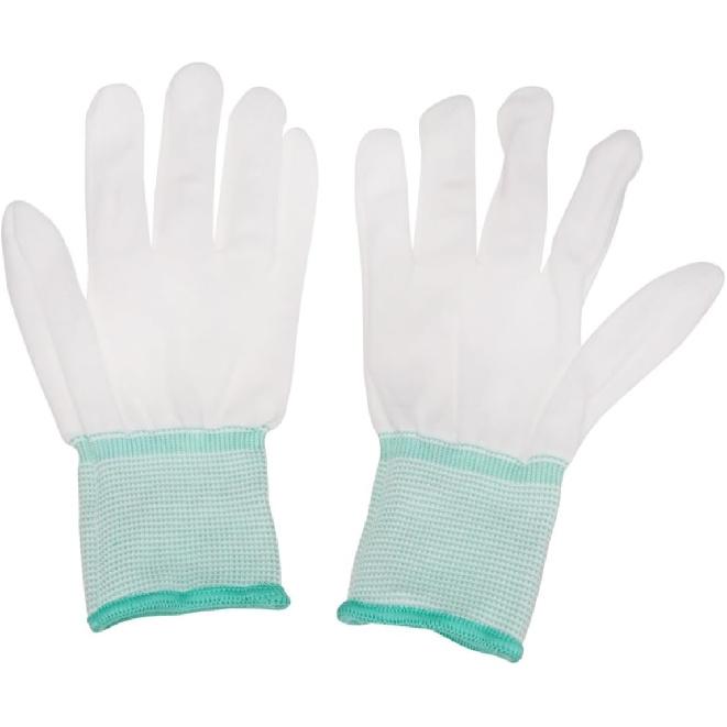 12 Pairs Anti-Static Work Gloves White Nylon Gardening Gloves for Cutting Slicing Carving Safety Gloves