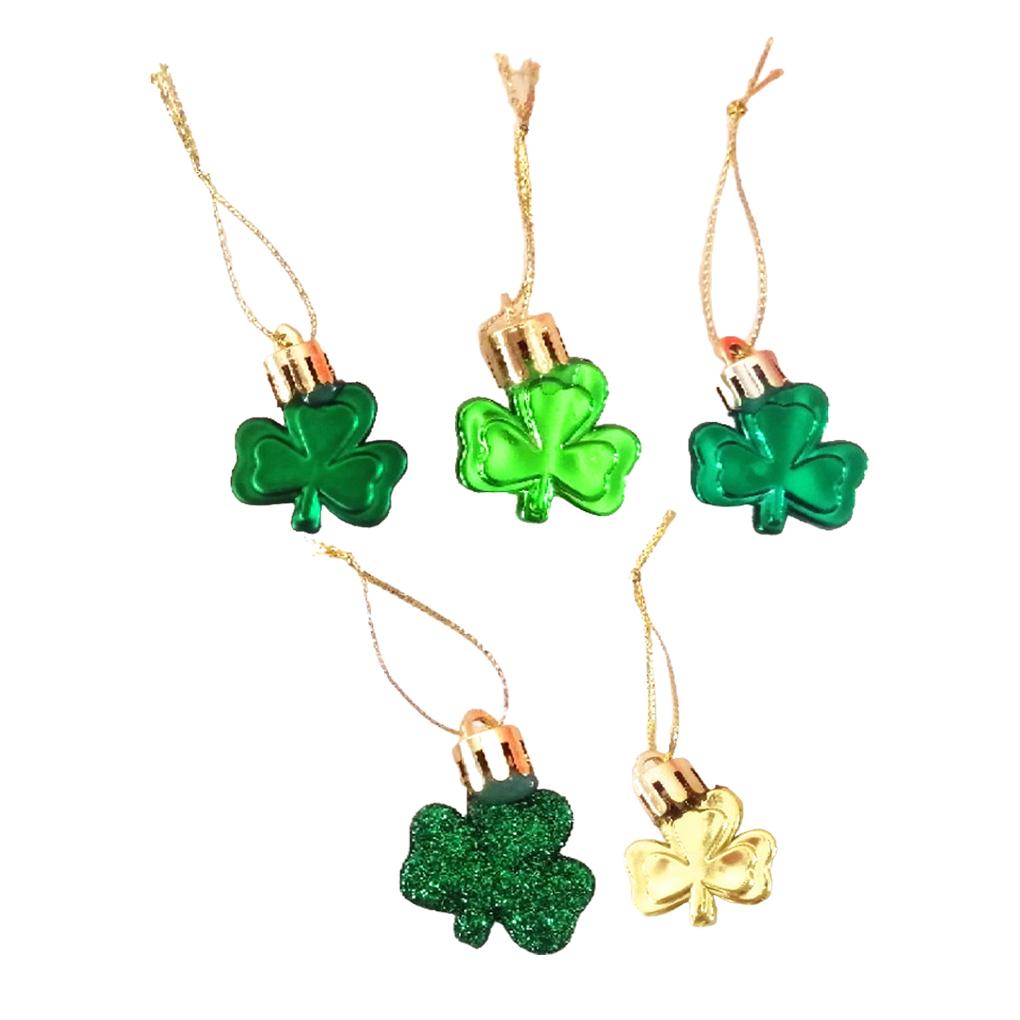 12 Pieces Valentines Day Ornaments for Tree St.Patrick's Day Backyard Garden Shamrock Hanging Bauble Table Festival Pendant