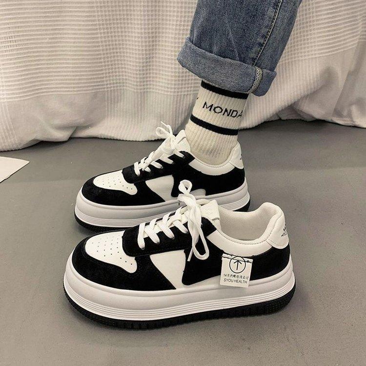 Small Raise the Bottom Sneakers Women's  New Online Influencer Fashion D'Lites Bread Leisure Platform White Shoes