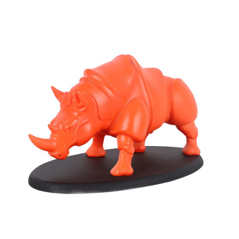 

Nordic style rhino home decoration ornaments, creative living room TV cabinet personalized knick-knacks помаранчевий