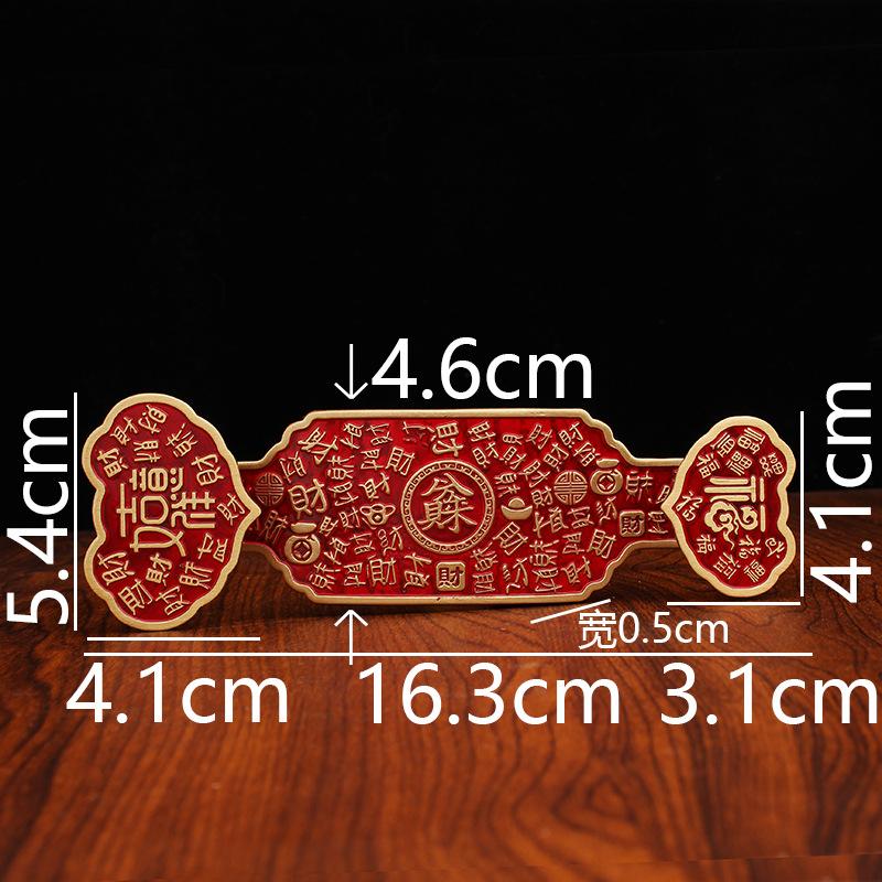 

Tang Teng Copper Art, Brass Ruyi Ornament Home Furnishing Living Room Desktop Metal Crafts Pure Copper Bafanglai Ruyi