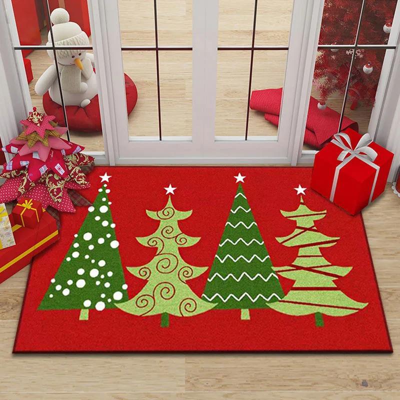 Merry Christmas Santa Claus Home Entrance Decoration Carpet Door Mat Non-Slip Hallway Bedroom Bathroom Mat Living Room Rugs
