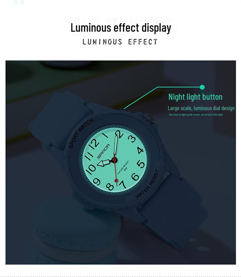 Multicolor Sanda 50M Waterproof Luminous Dial Sport Watch