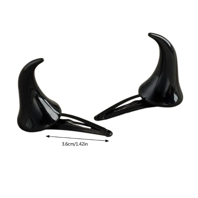 Devil Horns Hair Clip Halloween Cosplay Costume Headwear Accessory Party Dress Up Props Devil Horns Barrettes Hair Clip