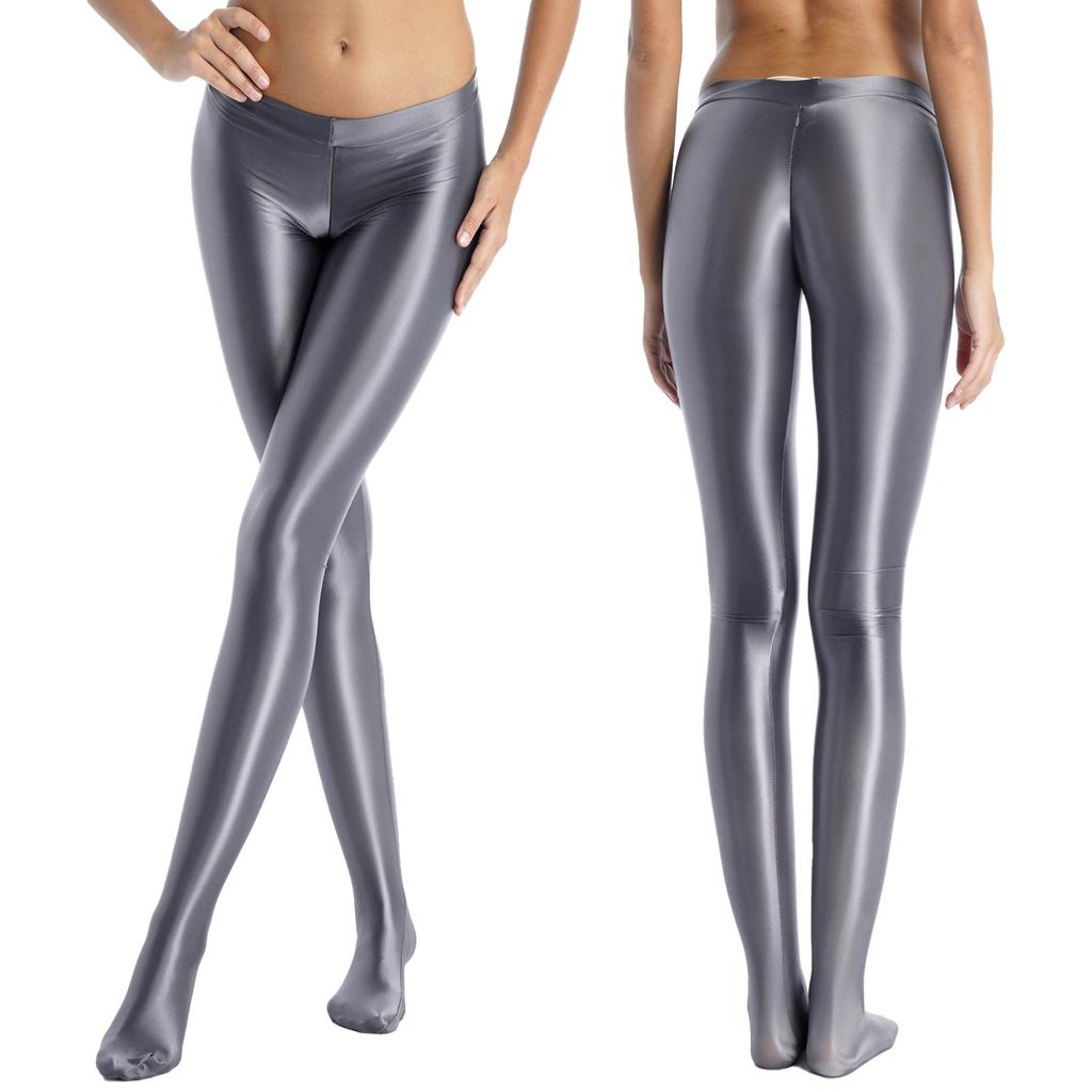 Femmes Glossy Stretchy Pantyhose Solid 