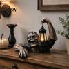 Outdoor Halloween Yard Props Creepy Zombie/Skeleton Lantern Statue, Resin Horror Zombie Figurine Decor, Light Up Durable Courtyard Party Ornaments